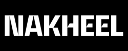 NAKHEEL in bold, white, uppercase letters on a black background.